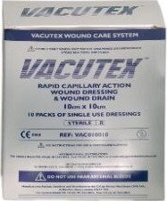 VACUTEX CAPILLARY WOUND DRESSINGS 10X10CM