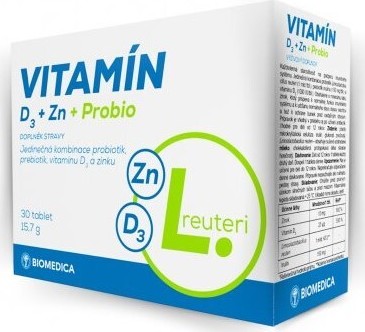 Vitamín D3 + Zn + Probio tbl.30 Biomedica