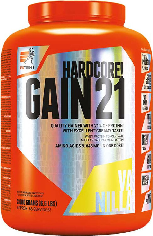 Extrifit Hardcore Gain 21 3000 g vanilka