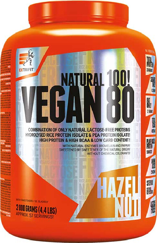 Extrifit Vegan 80 2000 g lískový ořech