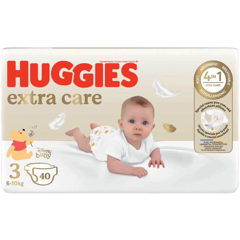 HUGGIES extra care 3 6-10kg 40ks