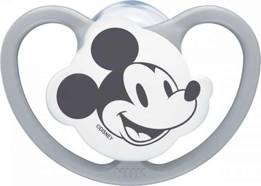 Nuk silikon šidítko Space Disney Mickey Mouse Bílá