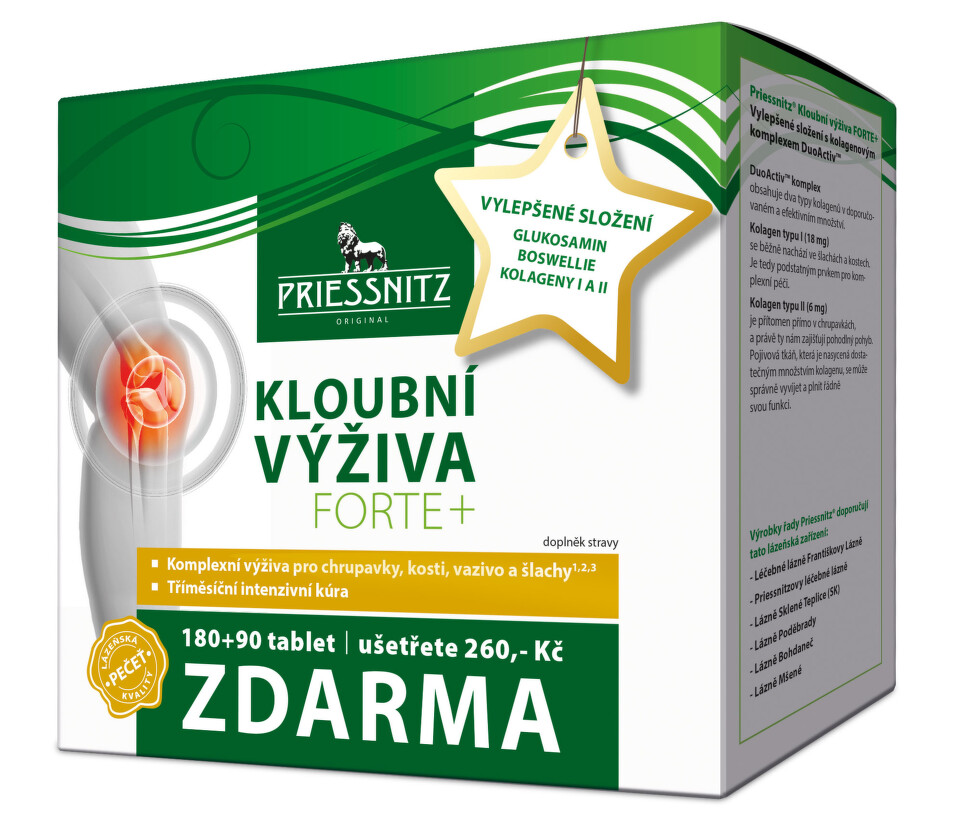 Priessnitz Kloubní výživa Forte Glukosamin+Kolagen 180+90 tablet