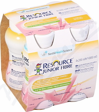 RESOURCE JUNIOR FIBRE JAHODA POR SOL 4X200ML